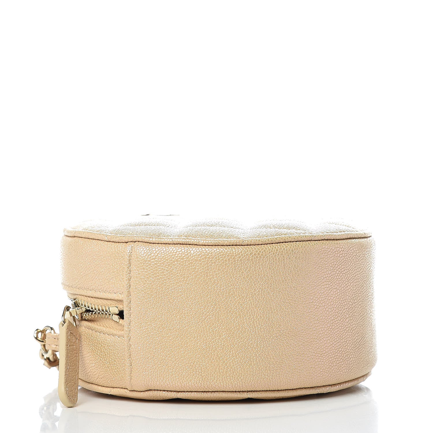 Chanel Iridescent Caviar Quilted Round Clutch With Chain Beige 4 of 9