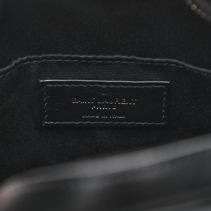 Saint Laurent Calfskin Matelasse Chevron Round Vinyle Camera Bag Black 6 of 11