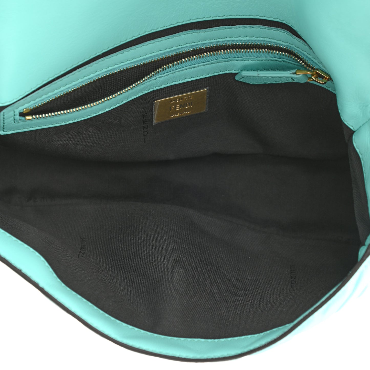 Nappa FF 1974 Embossed Baguette Spring Turquoise