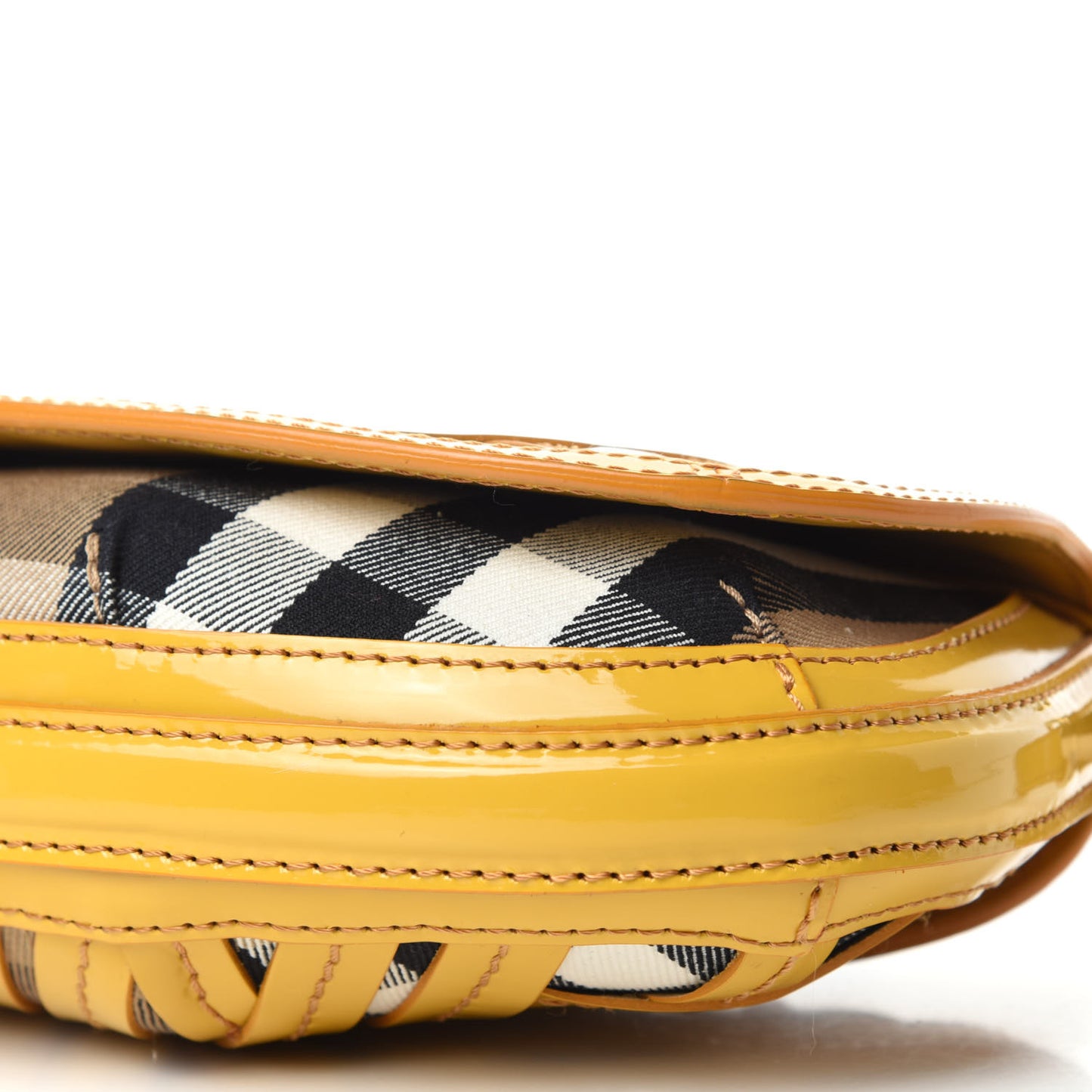 Patent Lilford Check Crossbody Bag Yellow