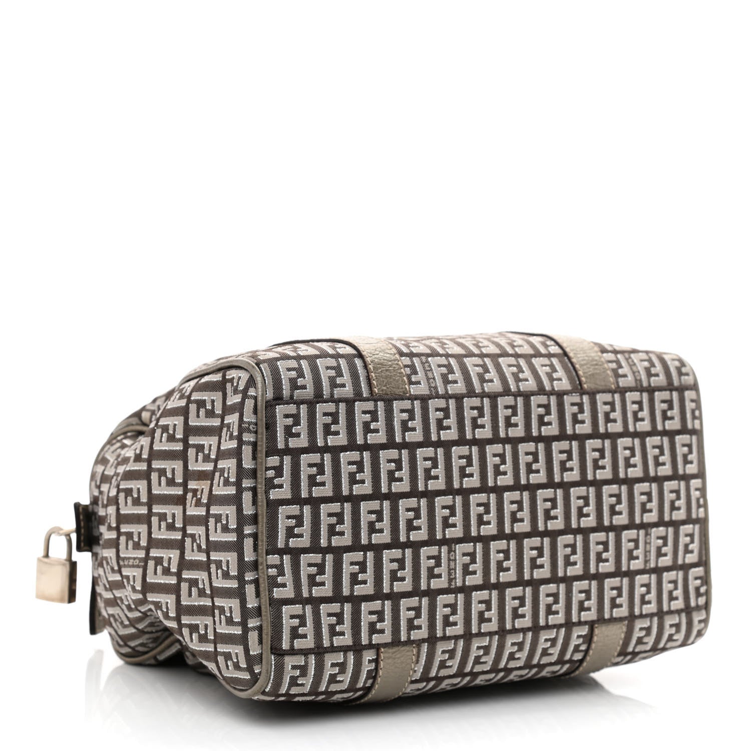 Fendi Zucchino Vachetta Forever Boston Caffe Argilla Canna di Fucile 4 of 15