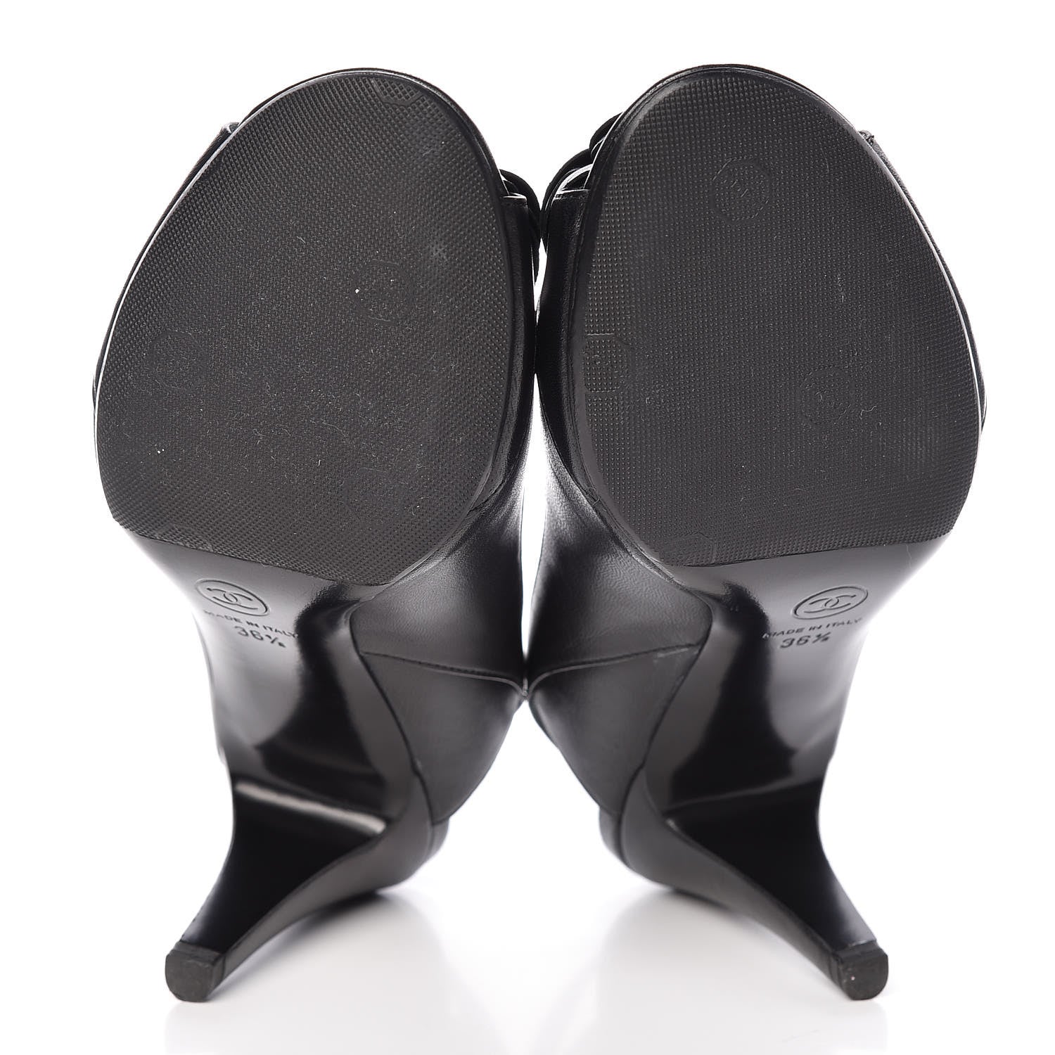 Chanel Lambskin Camellia Slingback Sandals 36.5 Black 7 of 13