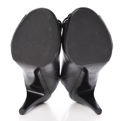 Chanel Lambskin Camellia Slingback Sandals 36.5 Black 7 of 13