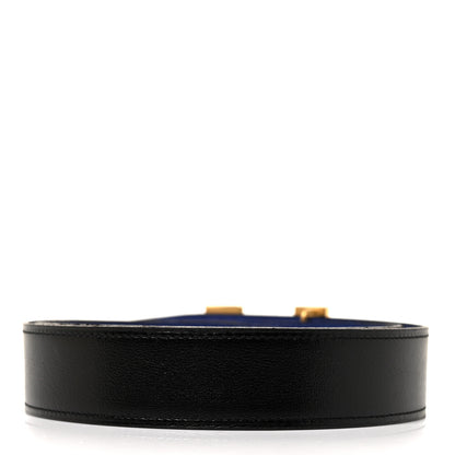 Hermes Box Togo 32mm Martelee H Belt 80 Black Bleu Electrique 2 of 7