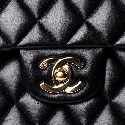 Chanel Lambskin Quilted Medium Double Flap Black 11 of 11
