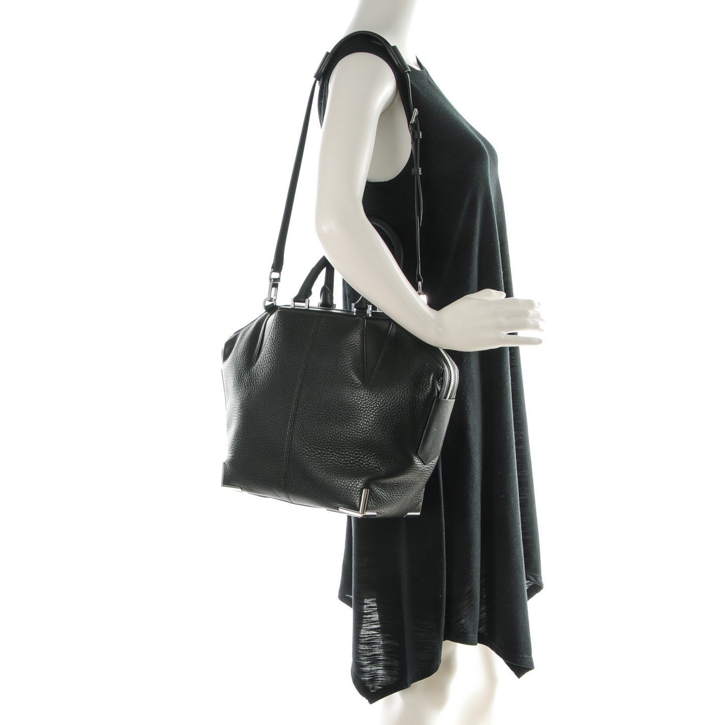 Pebbled Calfskin Small Emile Black