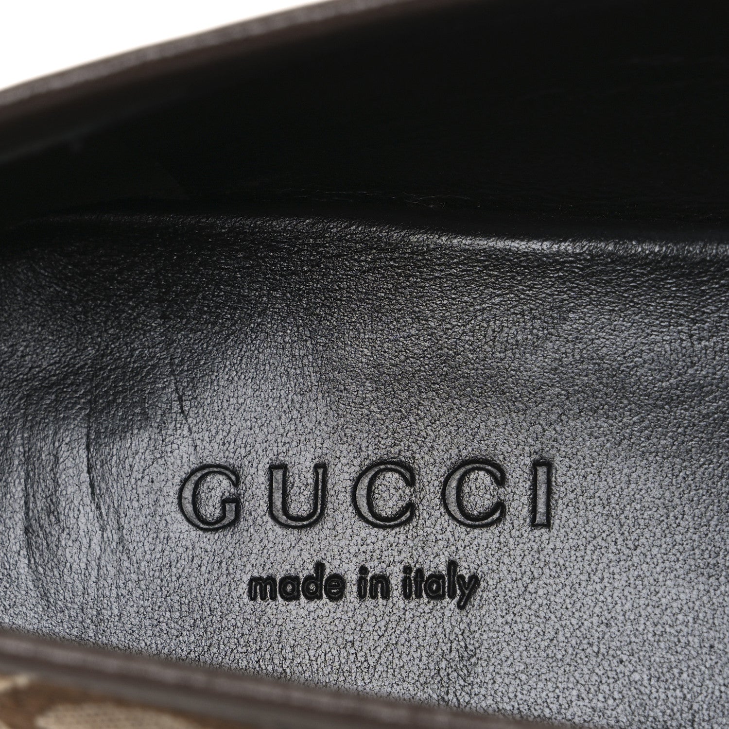 Gucci Monogram Jumbo GG Malaga Kid Horsebit Womens Jordaan Loafers 36.5 Beige Ebony New Acero 9 of 11
