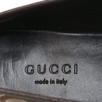 Gucci Monogram Jumbo GG Malaga Kid Horsebit Womens Jordaan Loafers 36.5 Beige Ebony New Acero 9 of 11