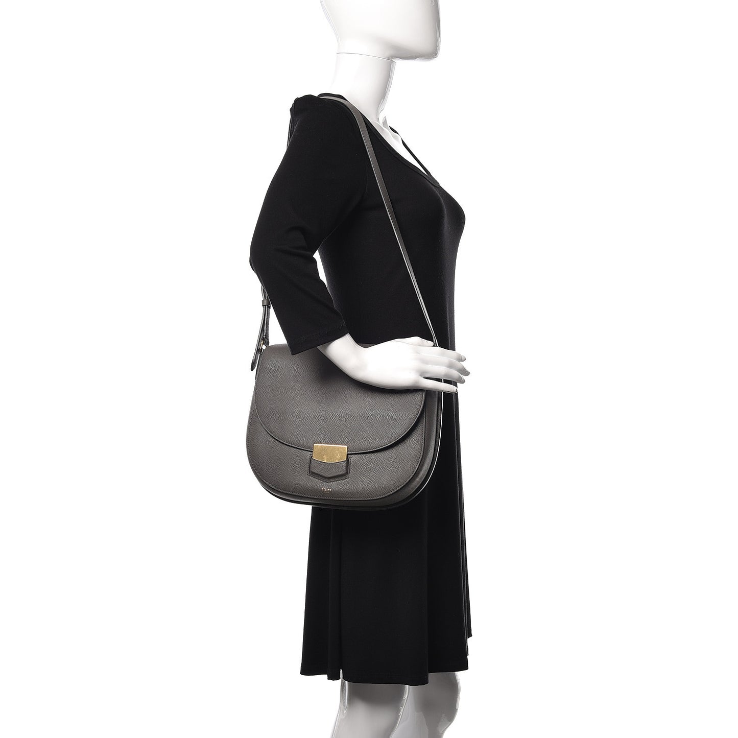 Grained Calfskin Medium Trotteur Light Anthracite