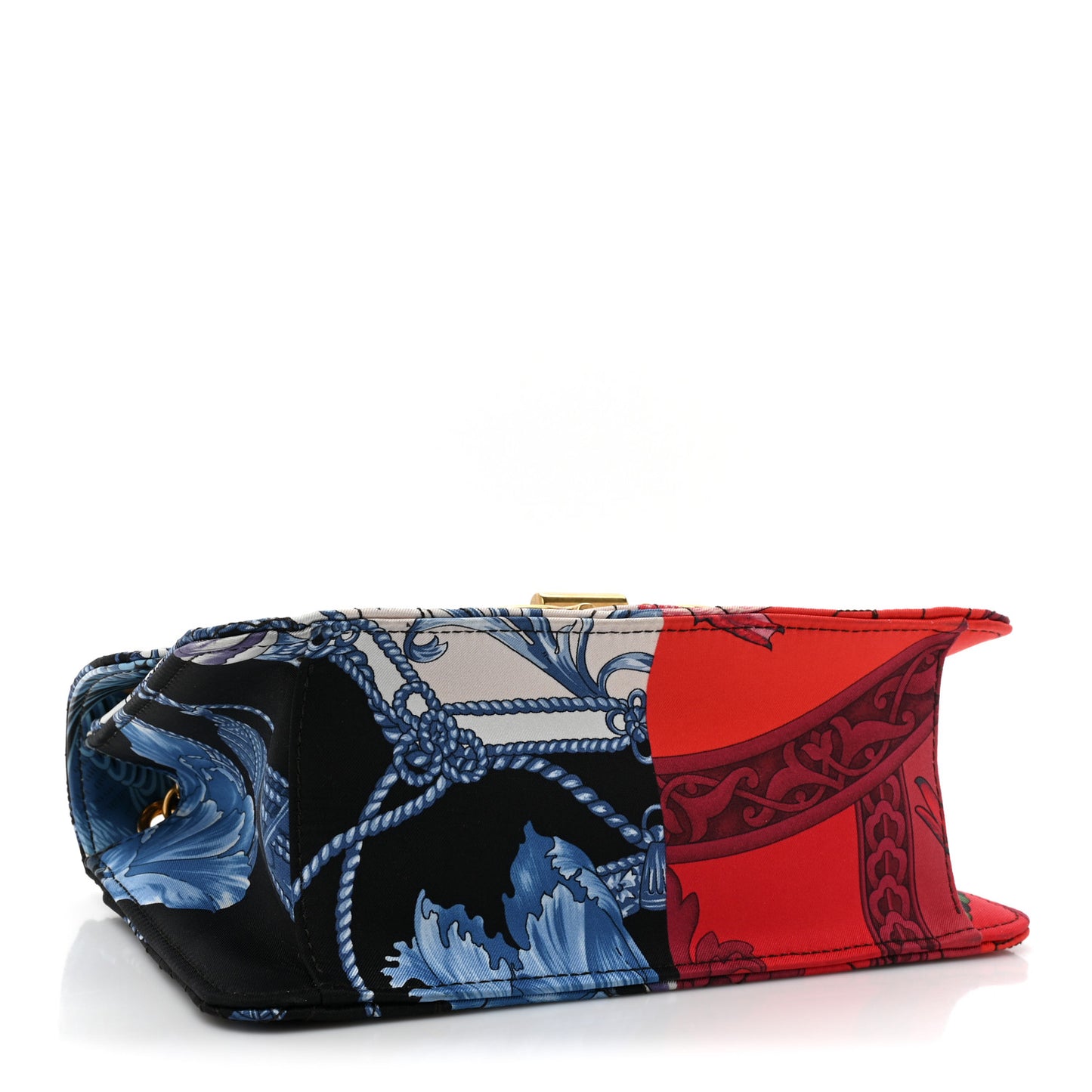 Canvas Quilted Floral Print Gancini Flap Bag Multicolor