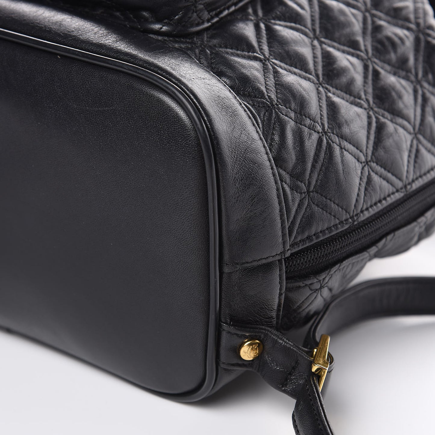 Calfskin Quilted Studded Backpack Black