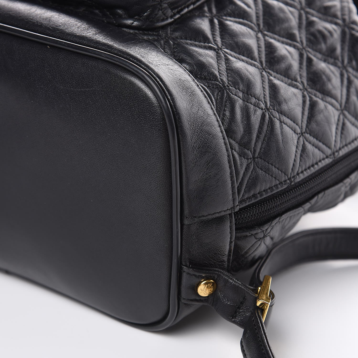 MCM Calfskin Quilted Studded Backpack Black 10 of 12