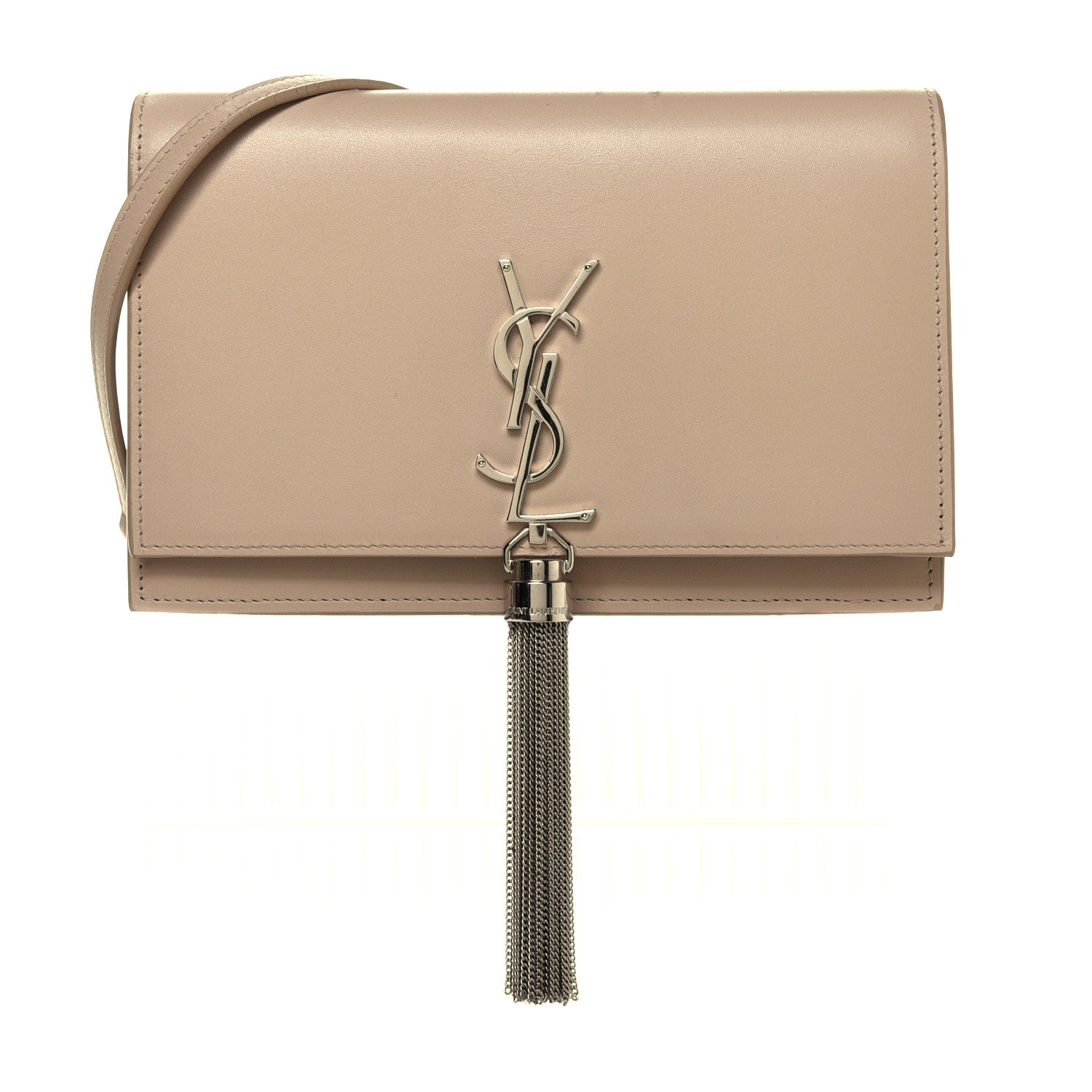Saint Laurent Smooth Calfskin Classic Monogram Kate Tassel Chain Wallet Nude Powder 1 of 4