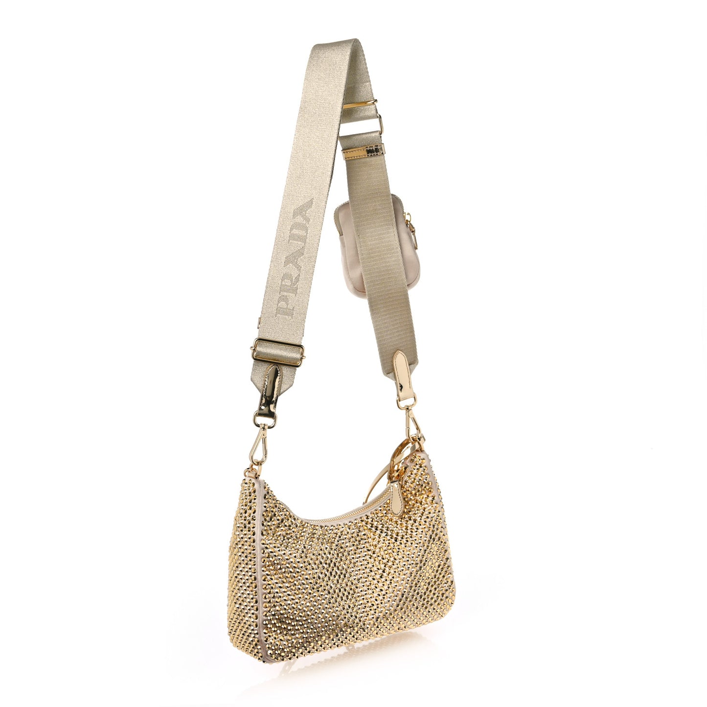 Satin Crystal Re-Edition 2005 Shoulder Bag Platino