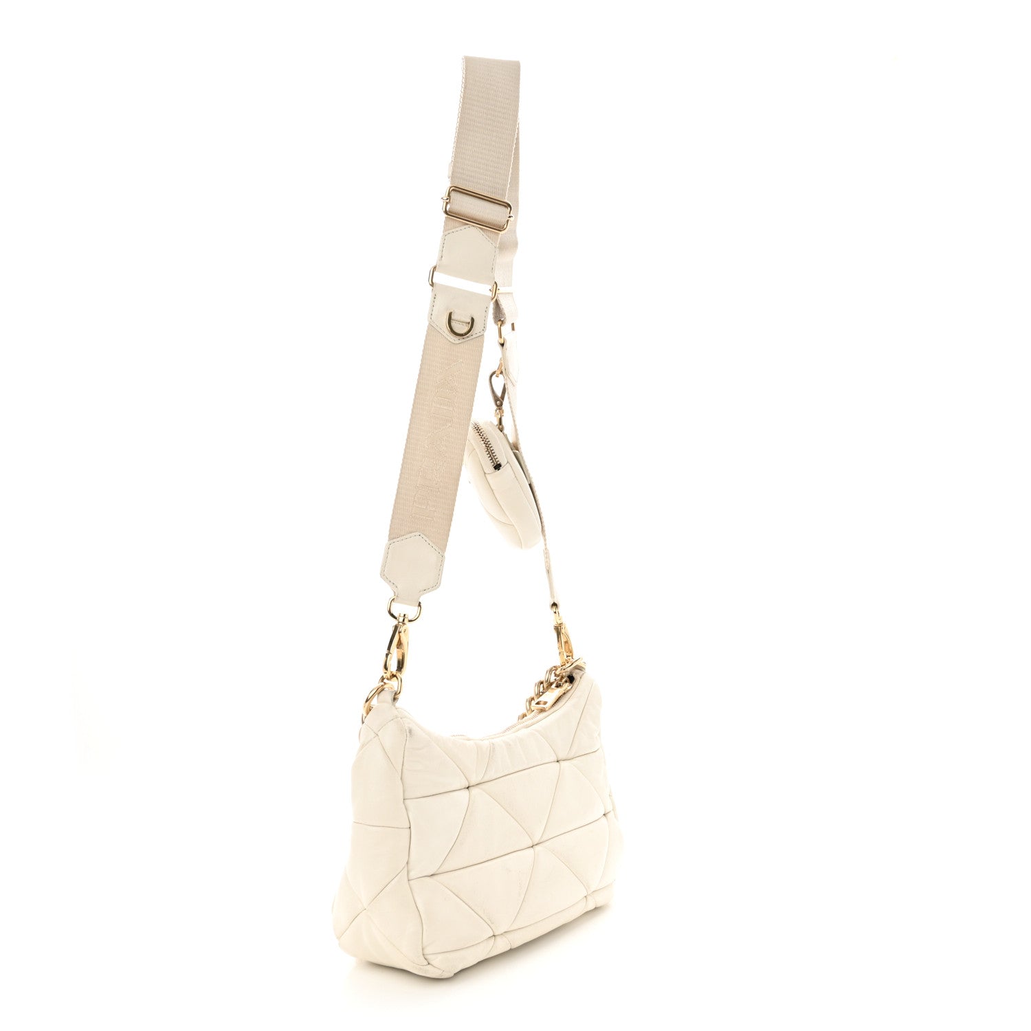 Prada Nappa Re-Nylon Triangle Quilted Patchwork System Shoulder Bag Ninfea 3 of 14