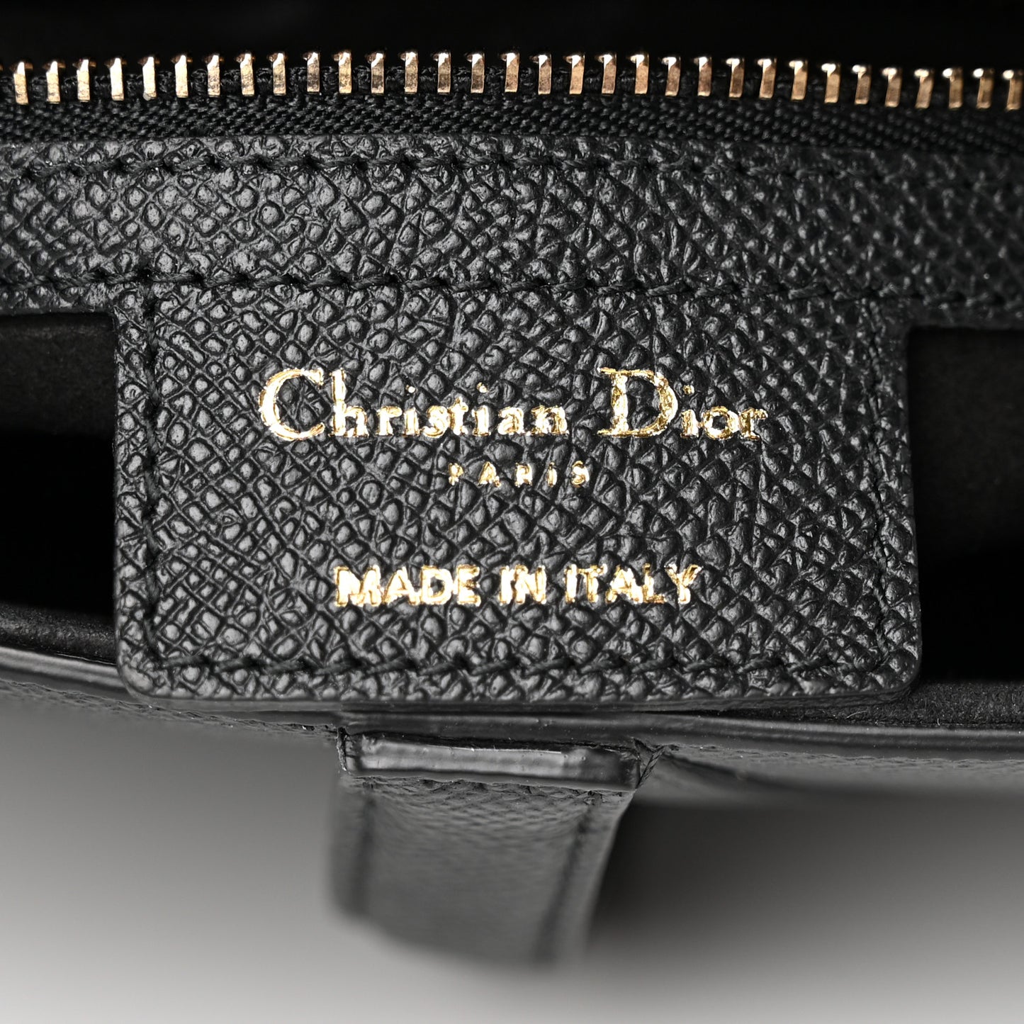 Grained Calfskin Saddle Bag With Strap Black
