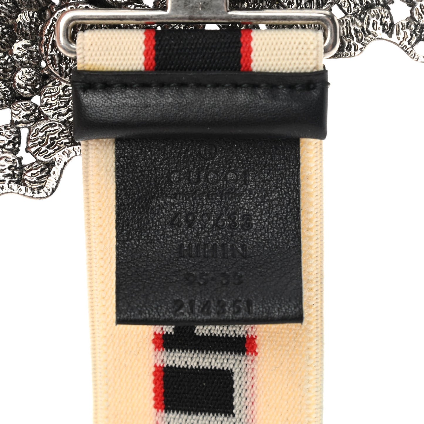 Jacquard Crystal Stripe Butterfly Belt 95 38 White