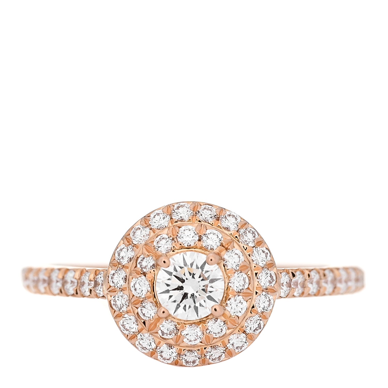 Tiffany 18K Rose Gold Diamond Soleste Engagement Ring 50 5.5 1 of 5