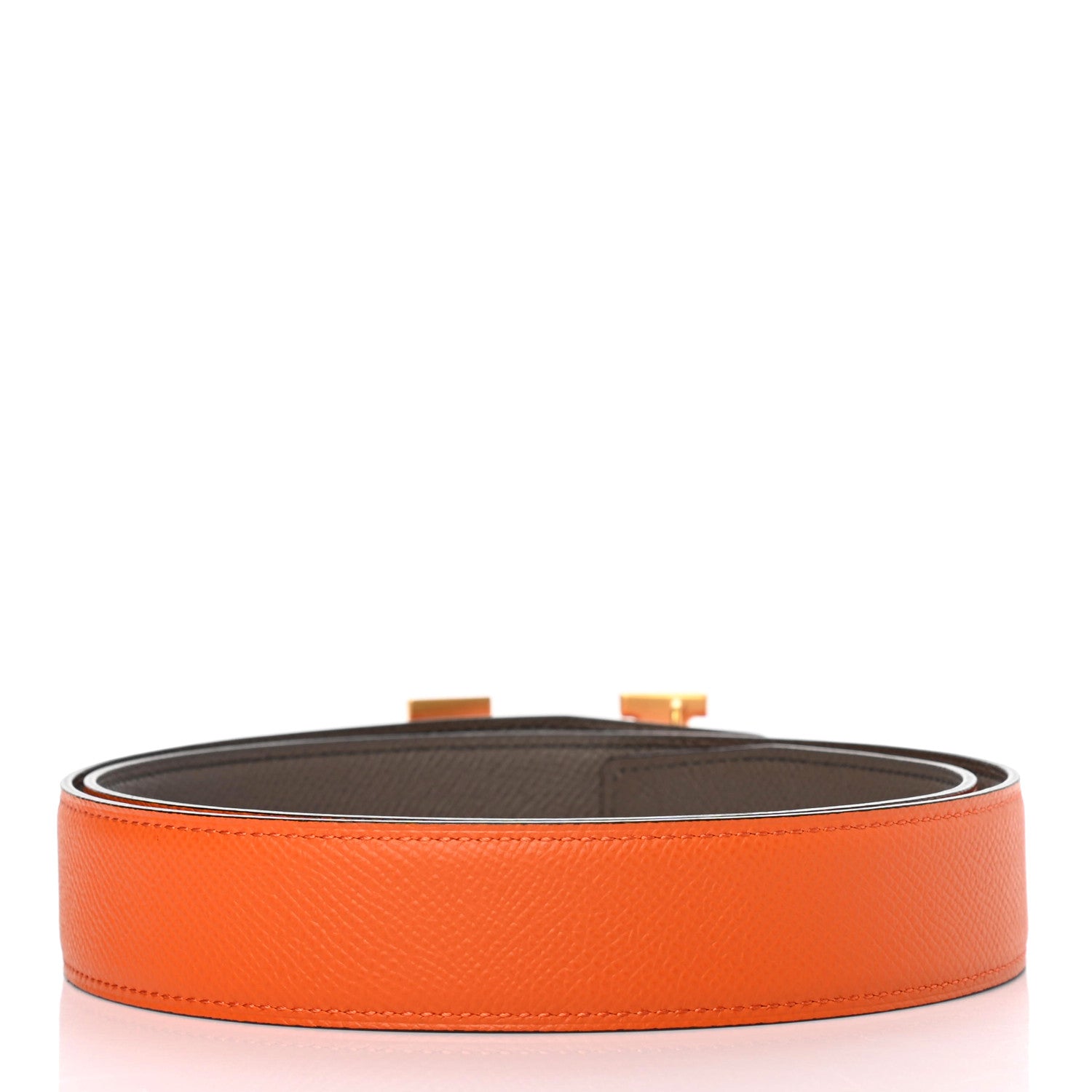 Hermes Epsom 32mm H Belt 85 Orange Gris Etain 2 of 5
