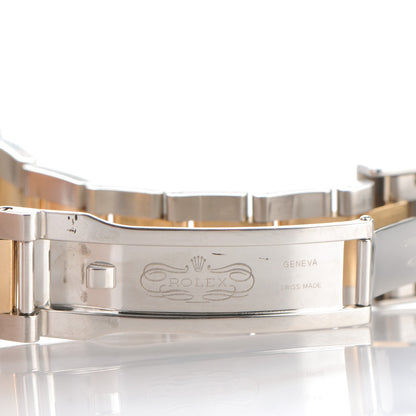 Rolex Stainless Steel 18K Everose Gold 36mm Oyster Perpetual Datejust Watch Black Sunburst Roman 116201 7 of 8