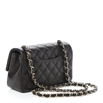 Chanel Lambskin Quilted Mini Rectangular Flap Dark Brown 3 of 11