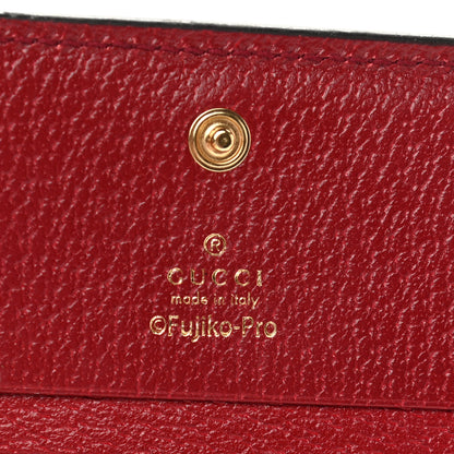 Gucci X DORAEMON Mini Vintage GG Supreme Monogram Card Case Wallet Beige Cherry Red 5 of 10