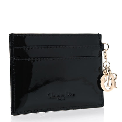 Christian Dior Patent Cannage Lady Dior Card Holder Black 2 of 4