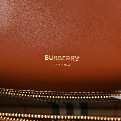 Burberry Calfskin Vintage Check Mini Two Handle Title Bag Black 6 of 9