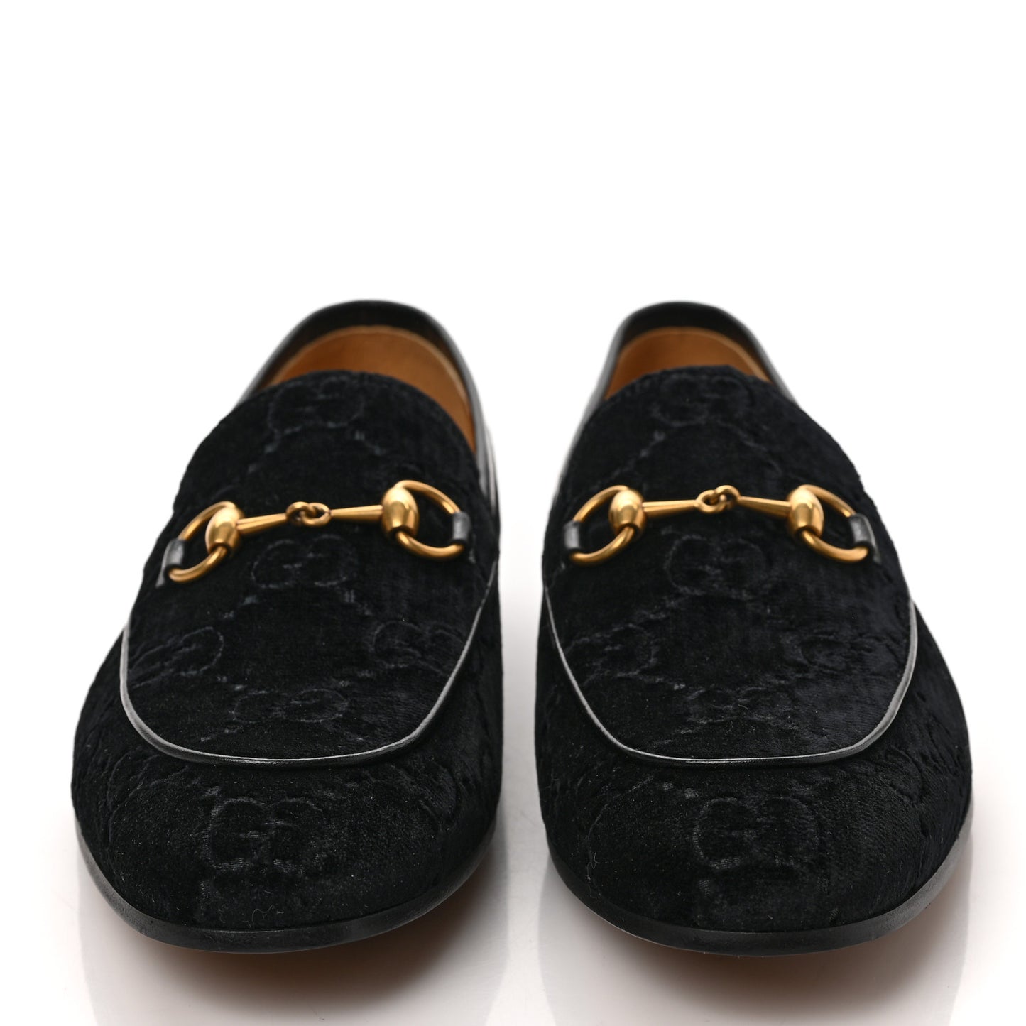 Velvet GG Monogram Horsebit Mens Jordaan Loafers 8.5 Black
