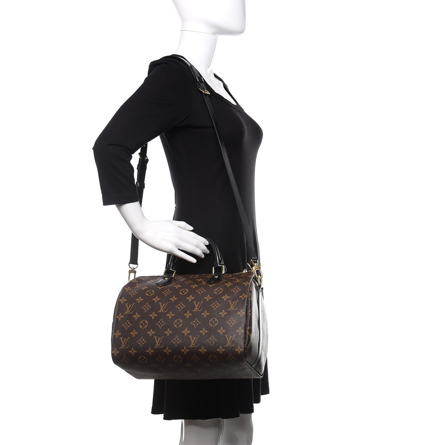 Louis Vuitton Monogram My World Tour Speedy Bandouliere 30 Black 2 of 12