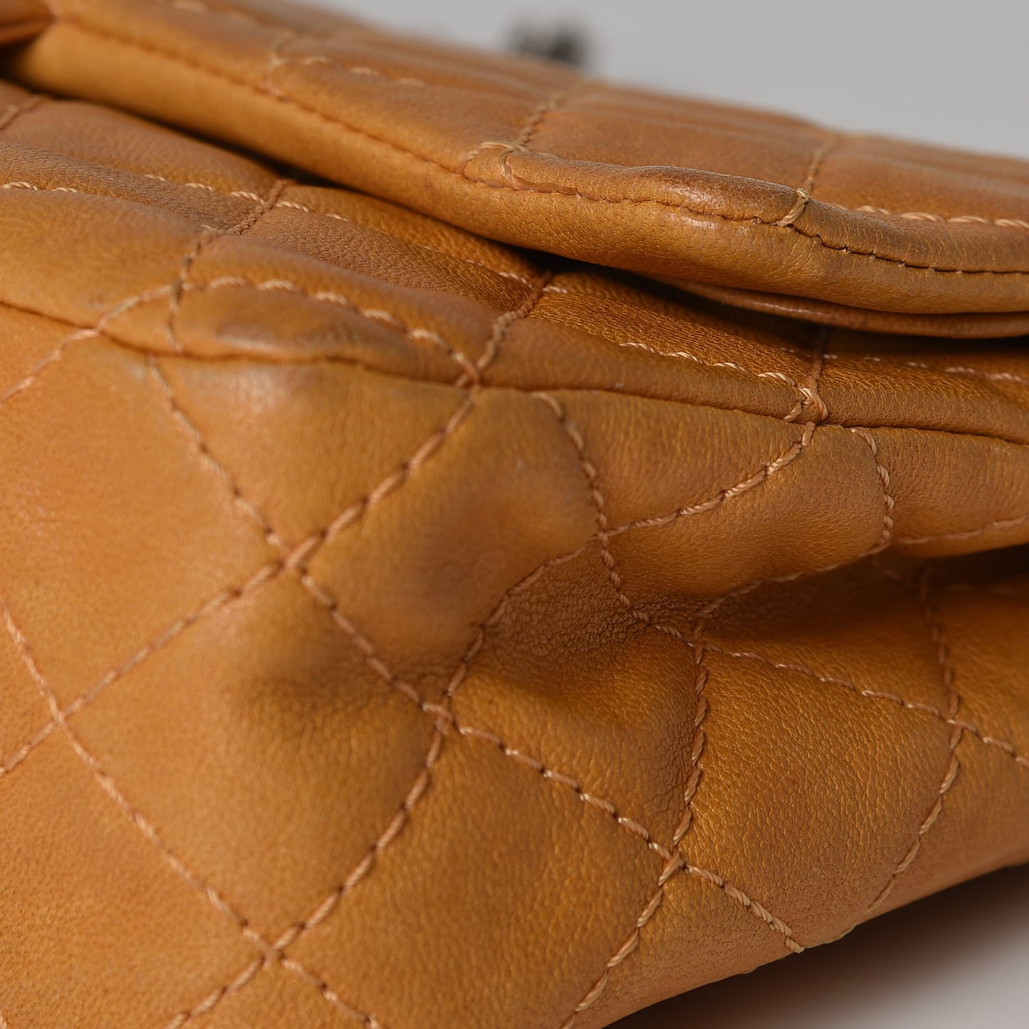 Glazed Lambskin Quilted Medium Bijoux Chain Double Flap Mango