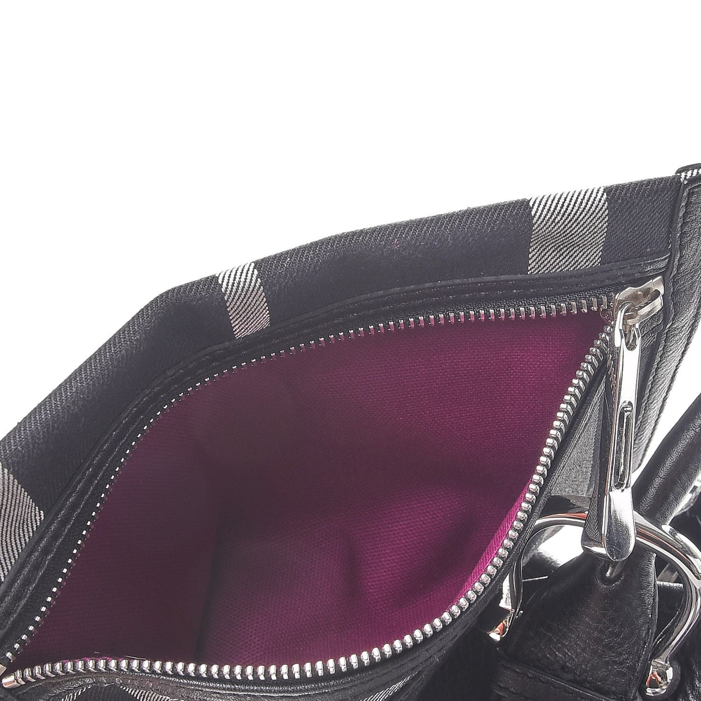 Calfskin Beat Check Tote Black