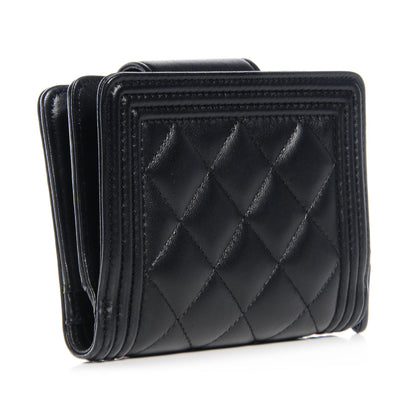 Chanel Lambskin Compact Boy Wallet Black 3 of 7