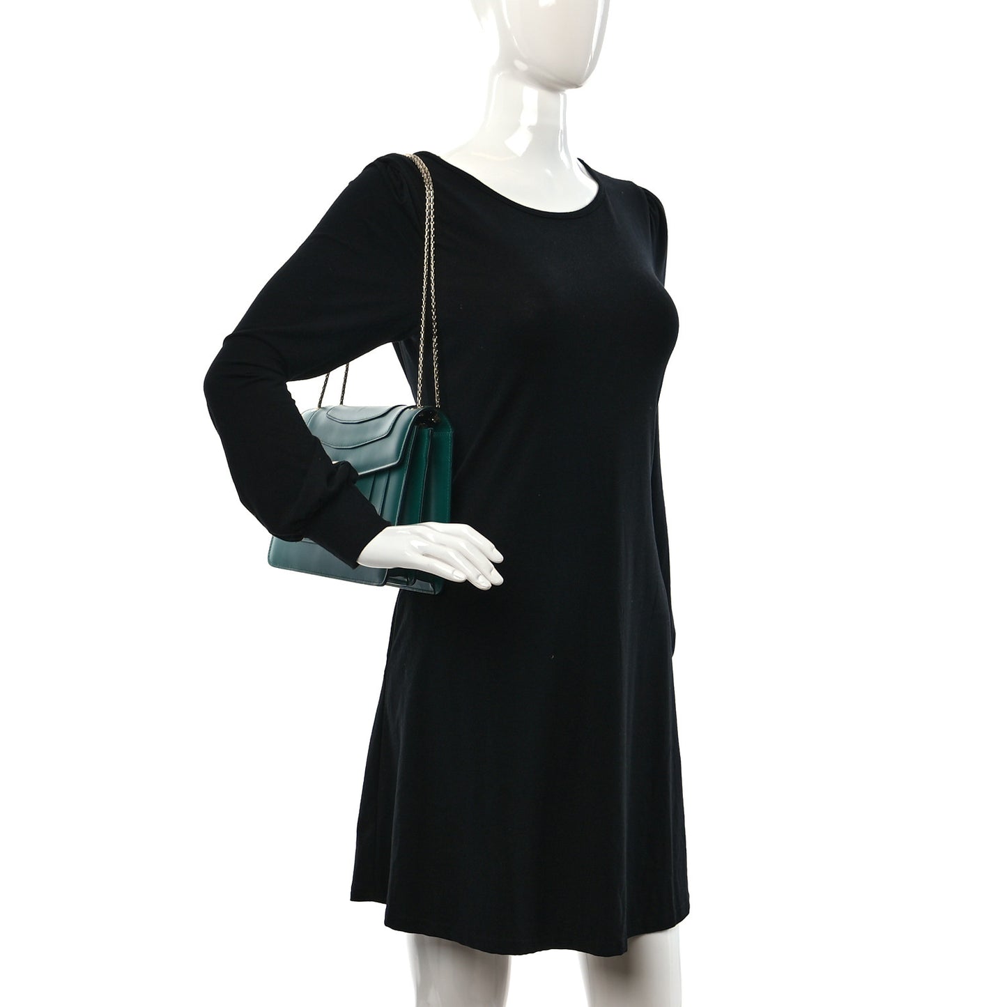 Calfskin Serpenti Forever Shoulder Bag Emerald Green