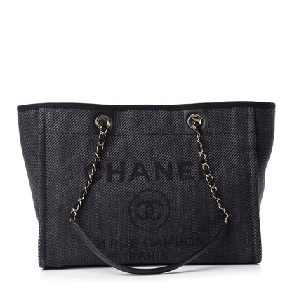 Chanel Mixed Fibers Calfskin Small Deauville Tote Black 1 of 11