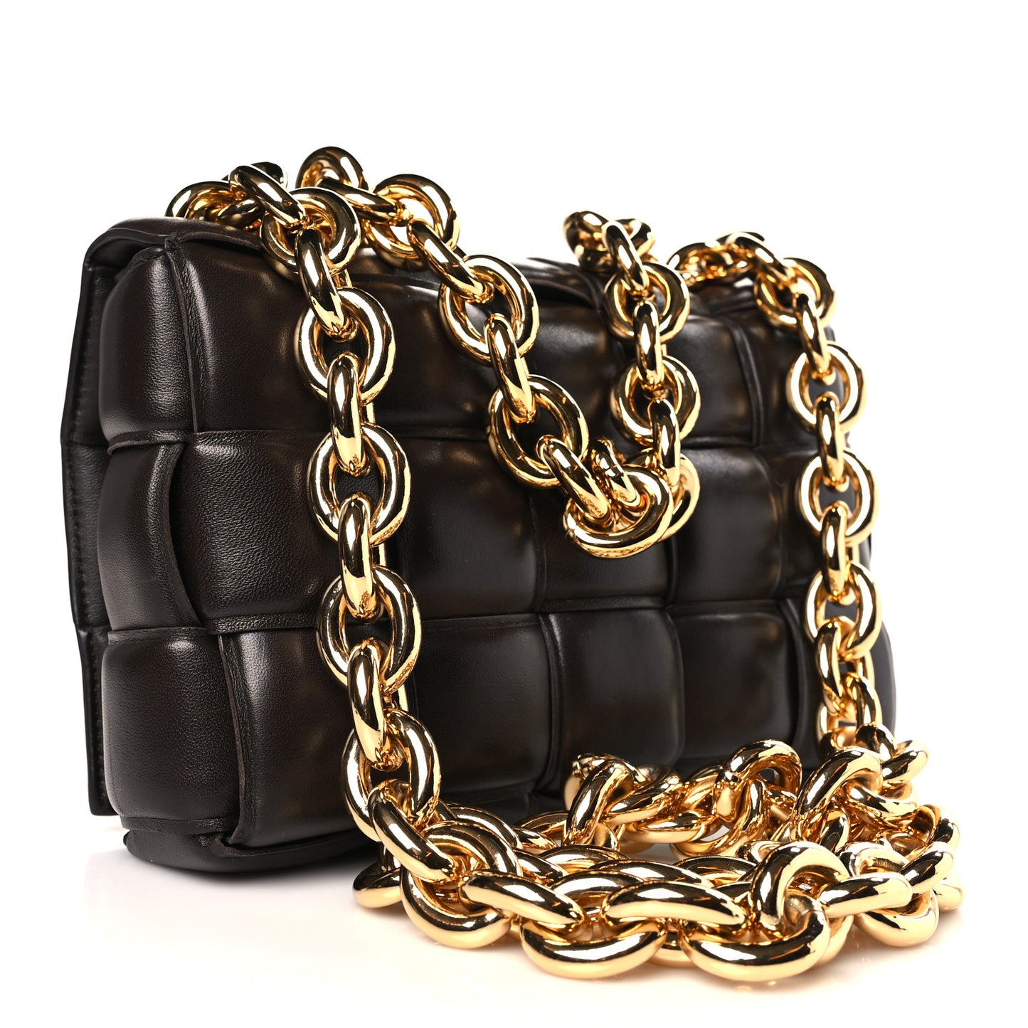 Lambskin Maxi Intreccio Padded Chain Cassette Crossbody Bag Fondant