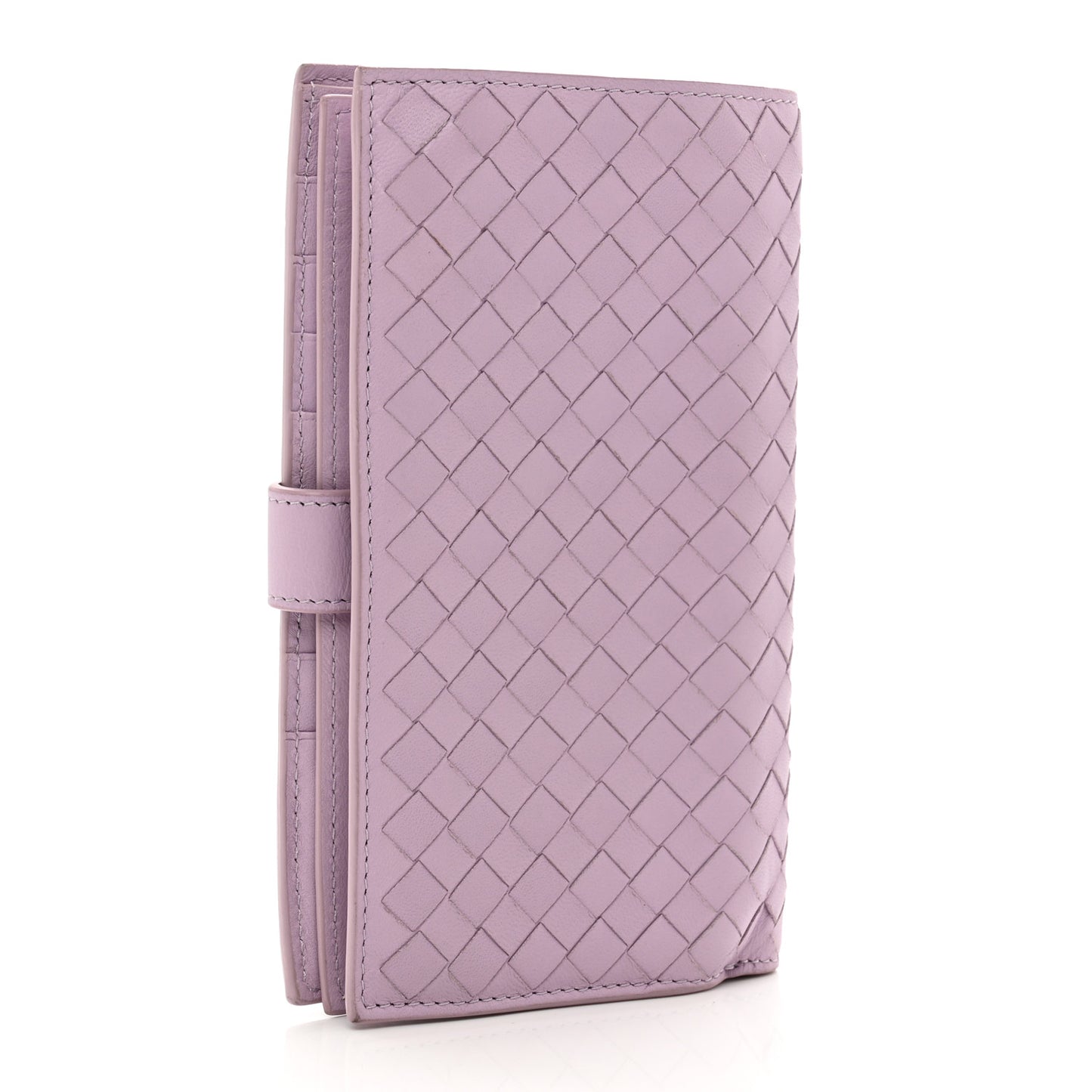 Nappa Intrecciato Continental Snap Wallet Lilac