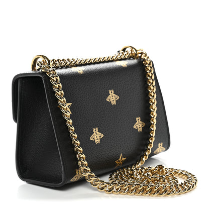 Gucci Grained Calfskin Bee Star Small Padlock Shoulder Bag Black 3 of 13