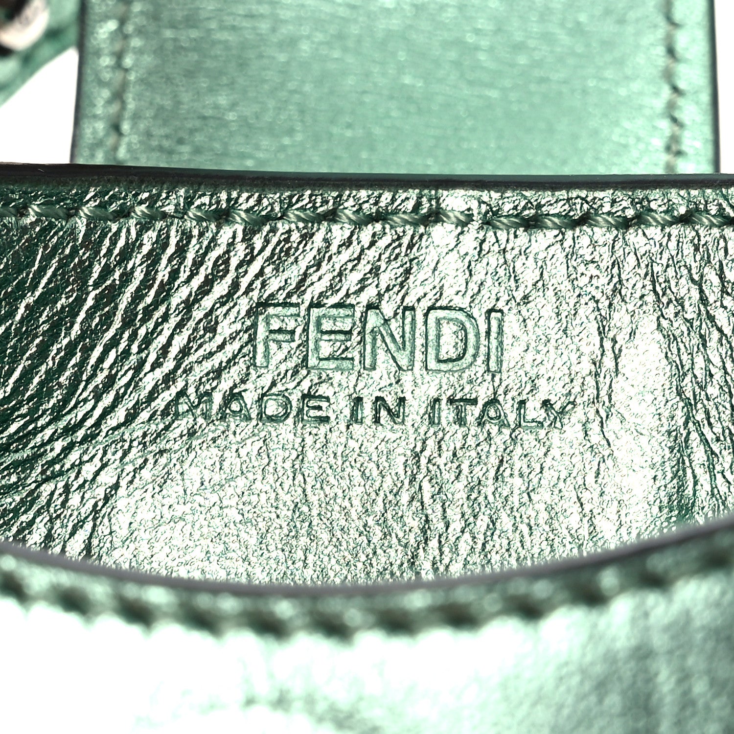 Fendi Vitello Laminato FF Diamonds Phone Pouch Verde Chiaro 6 of 12