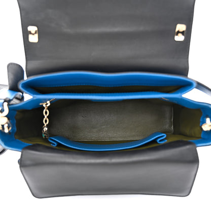 Bulgari Calfskin Serpenti Viper Top Handle Bag Blue 4 of 18