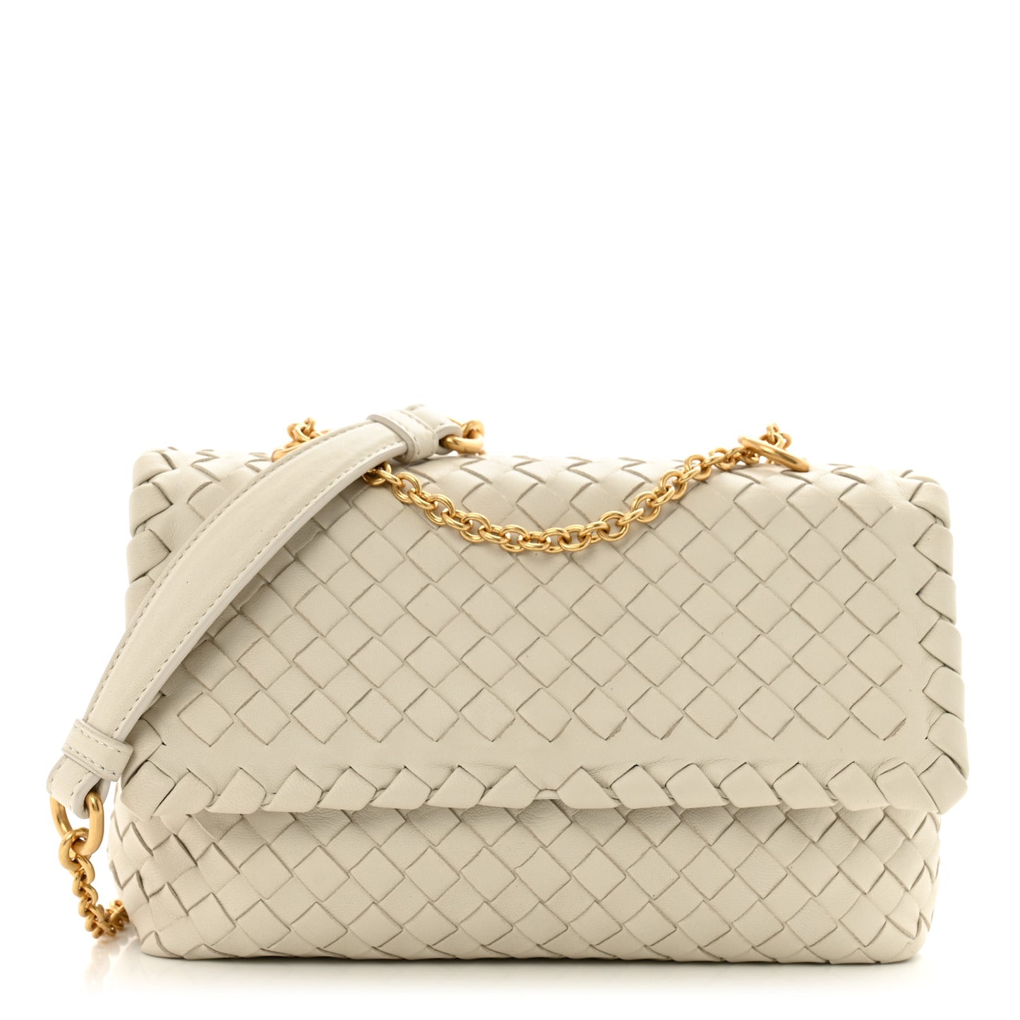 Nappa Intrecciato Baby Olimpia Shoulder Bag Chalk