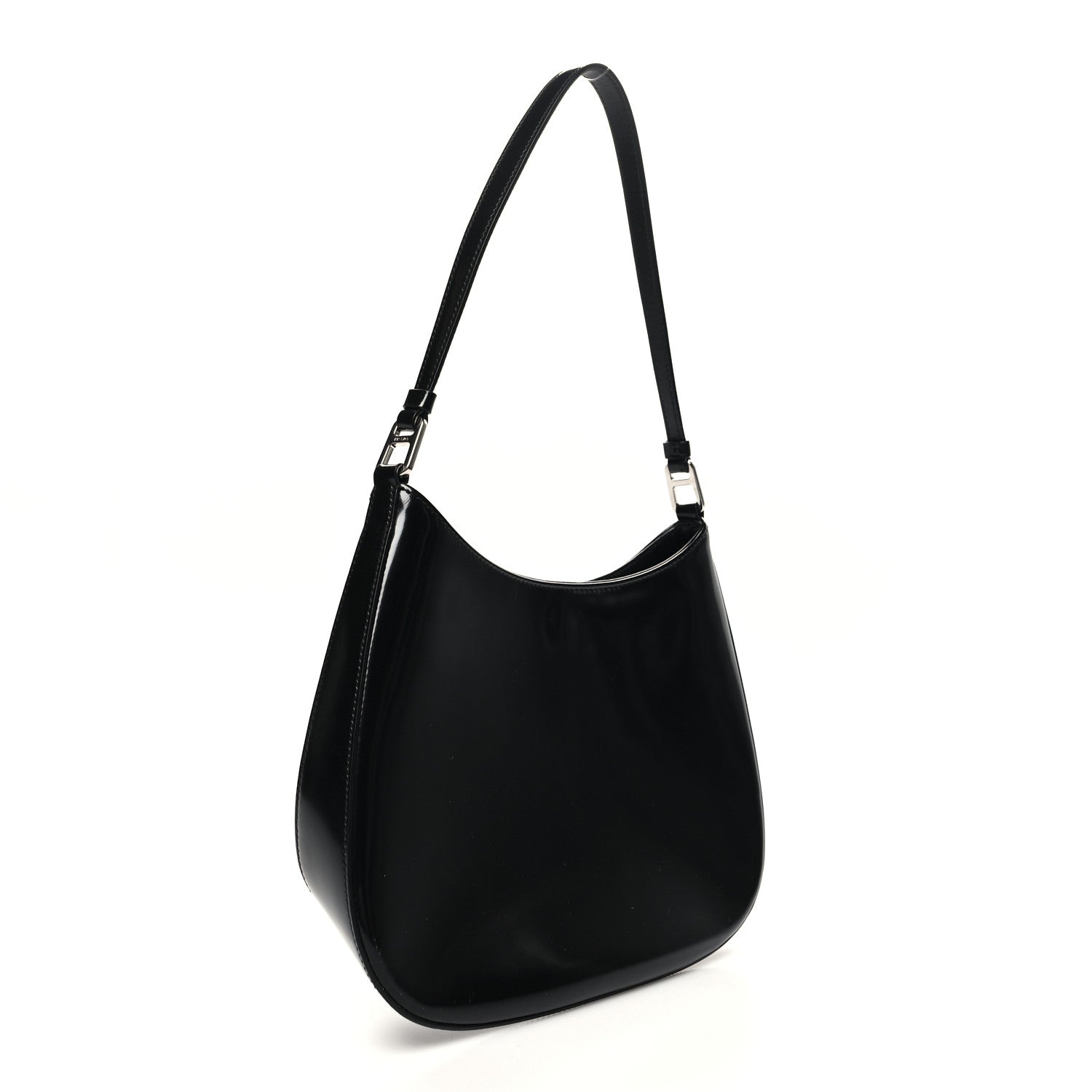 Prada Spazzolato Cleo Shoulder Bag Black 3 of 9