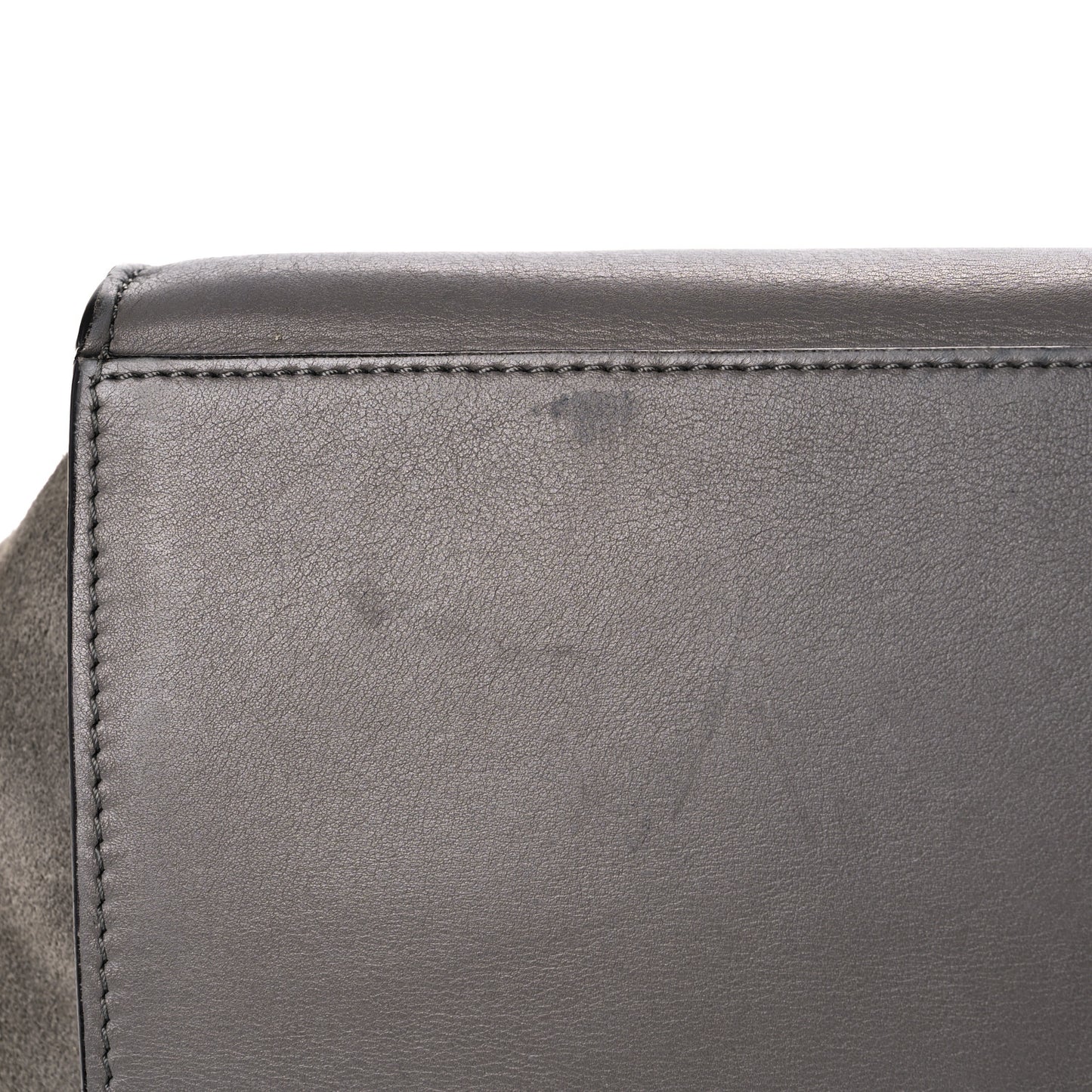 Crocodile Embossed Nubuck Medium Trapeze Grey