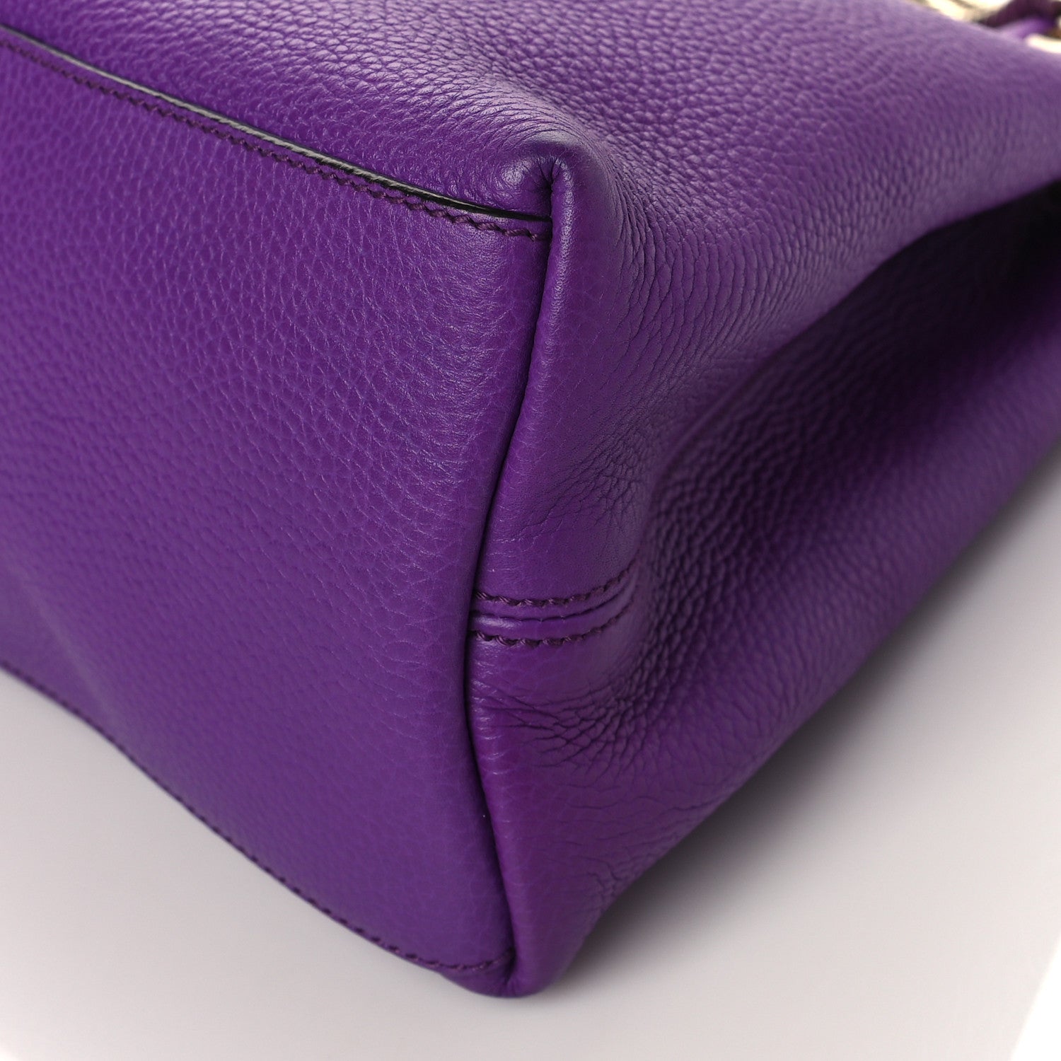 Gucci Pebbled Calfskin Medium Soho Chain Shoulder Bag Shine Purple 10 of 10