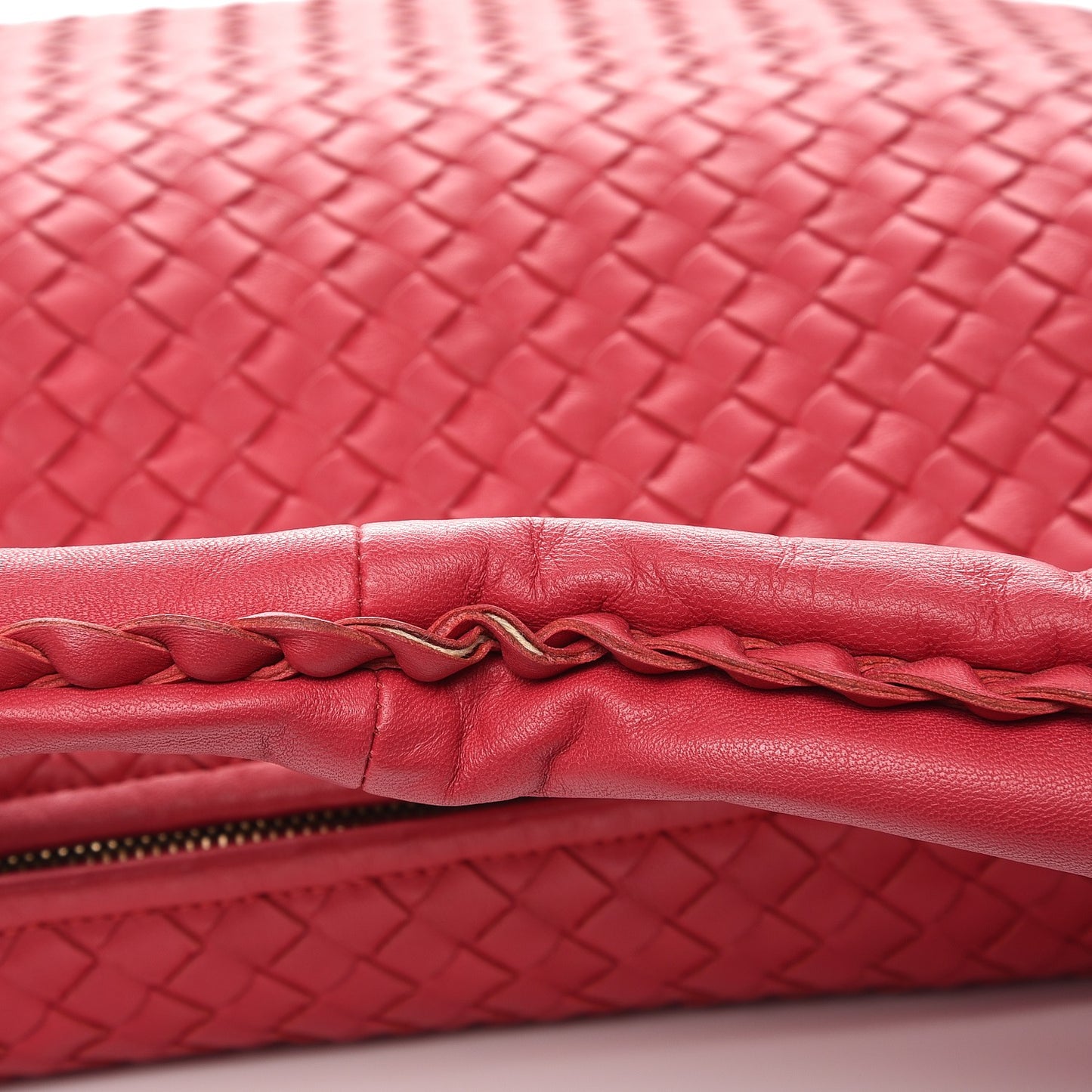 Nappa Intrecciato Large Veneta Hobo Fuchsia