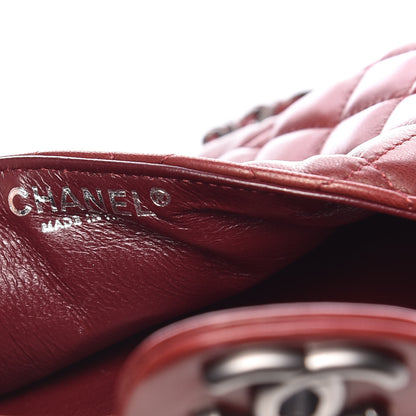 Chanel Lambskin Quilted East West Flap Dark Red 7 of 18