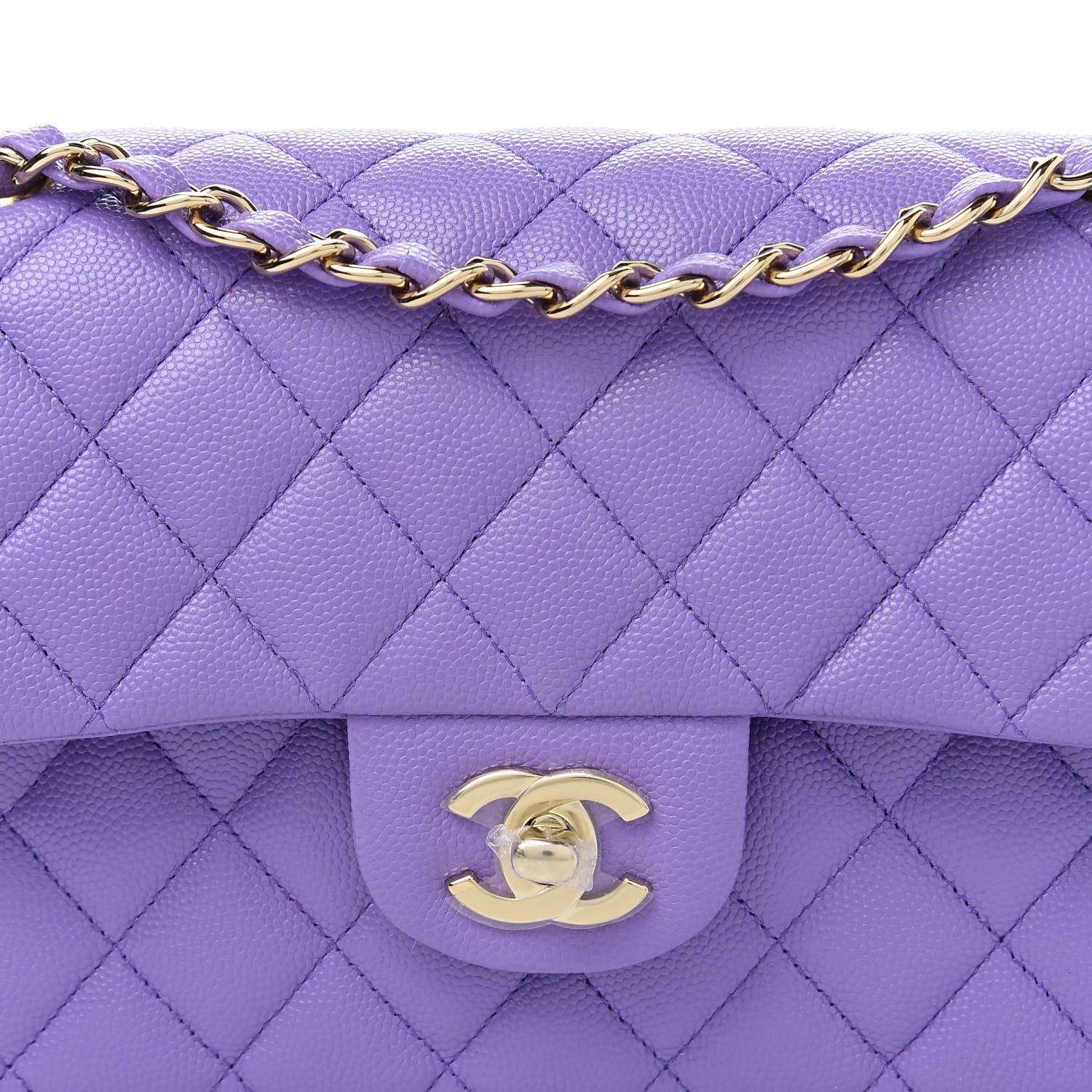 Chanel Caviar Quilted Small Double Flap Purple 10 of 11