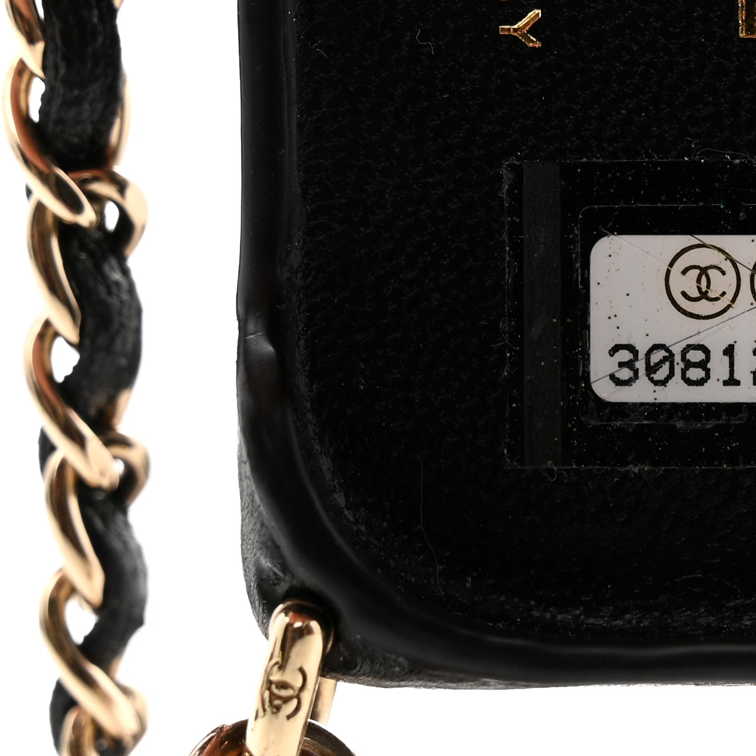 Chanel Lambskin Quilted Camellia Bow iPhone XII Pro Holder With Chain Black 5 of 7
