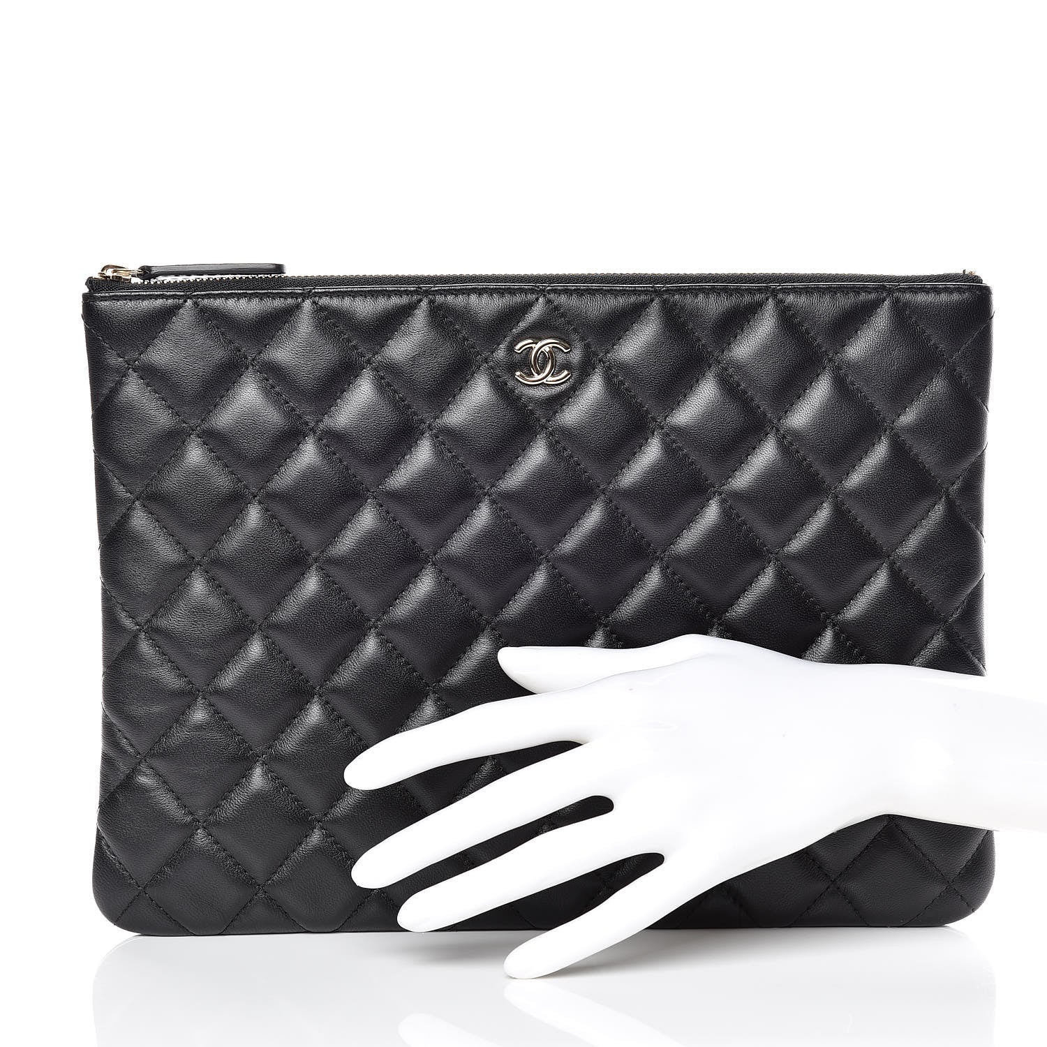 Chanel Lambskin Quilted Medium Cosmetic Case Black 2 of 10