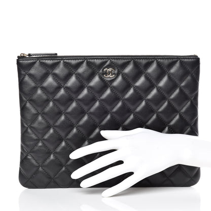 Chanel Lambskin Quilted Medium Cosmetic Case Black 2 of 10